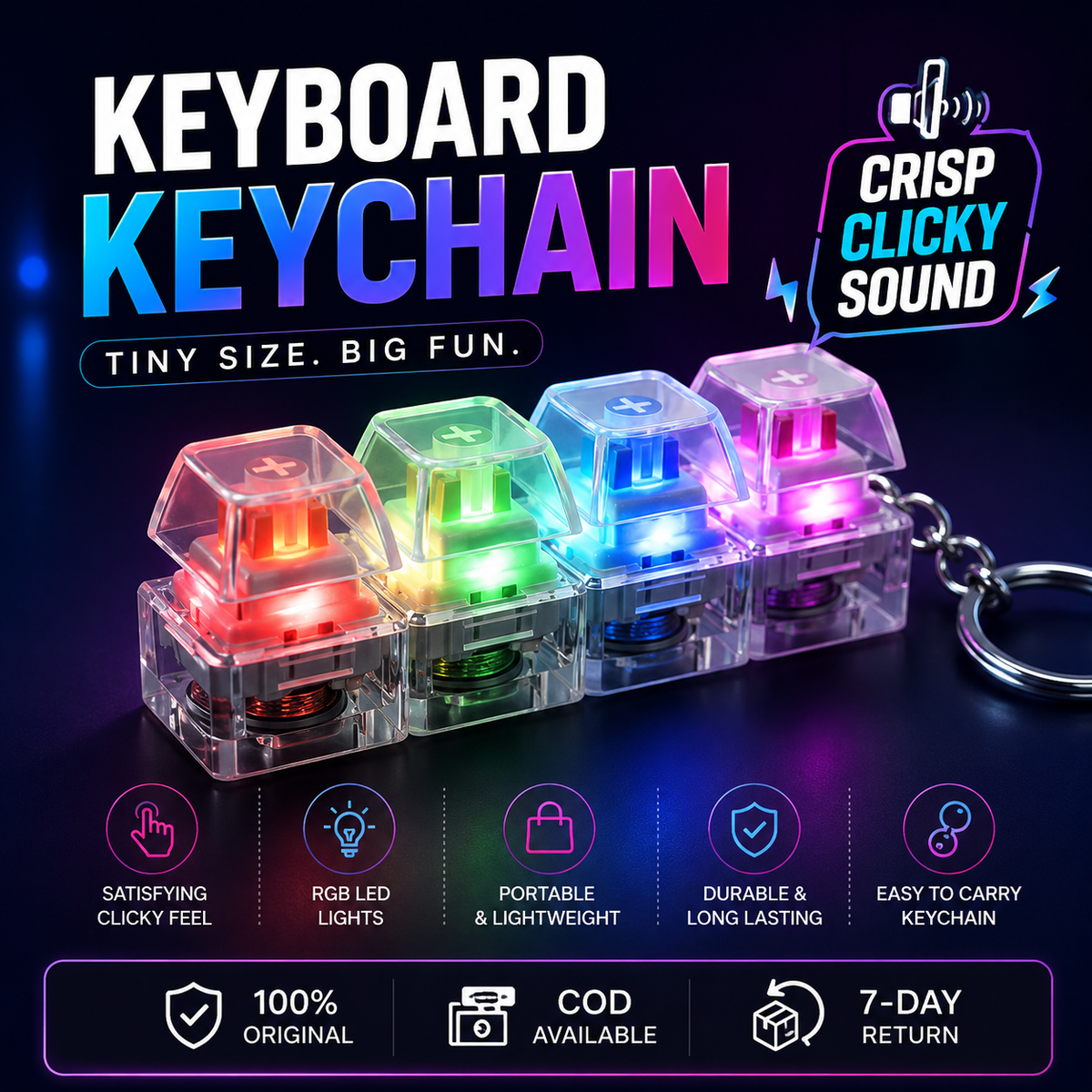 Keyboard Keychain for Stress & Anxiety Relief (Original)