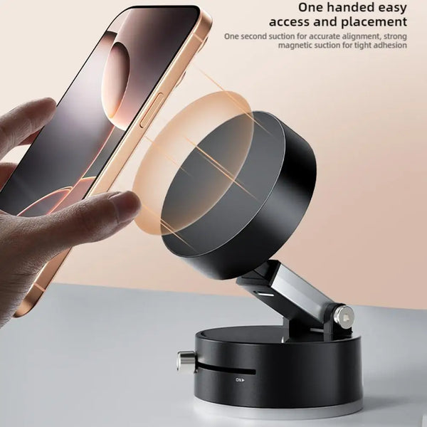 Foldable Magnetic Vacuum Car Phone Holder Foldable Suction Cup With Suction Cup Hands-Free Navigation For Smart Phone